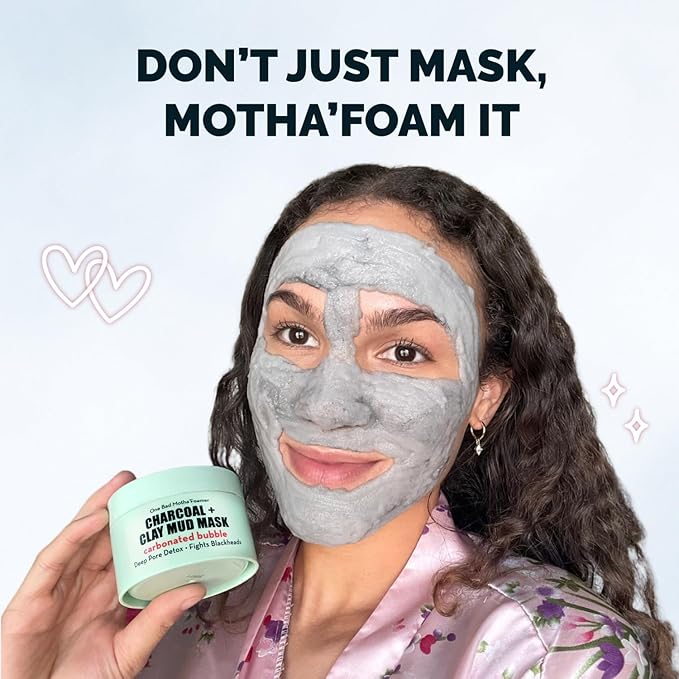 Elizabeth Mott Carbonated Bubble Detox Clay Mask – Korean Skincare for Deep Pore Cleansing, Acne, Blackheads & Oil Control – Charcoal Face Mask for Breakouts & Smooth Skin – Cruelty-Free, 3.53 oz