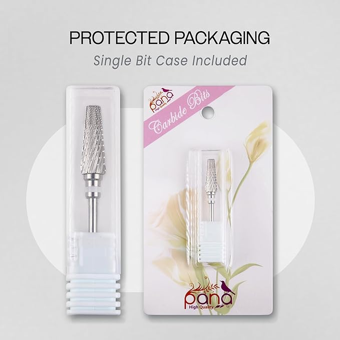 PANA 5-in-1 Pro Upgraded Multi-Function Drill Bit 3/32" Shank Size - (Silver, 2X Coarse to 2X Fine) - Mix Size Tungsten Drill Bit Fast Remove Acrylic Hard Gel Nail for Manicure Pedicure