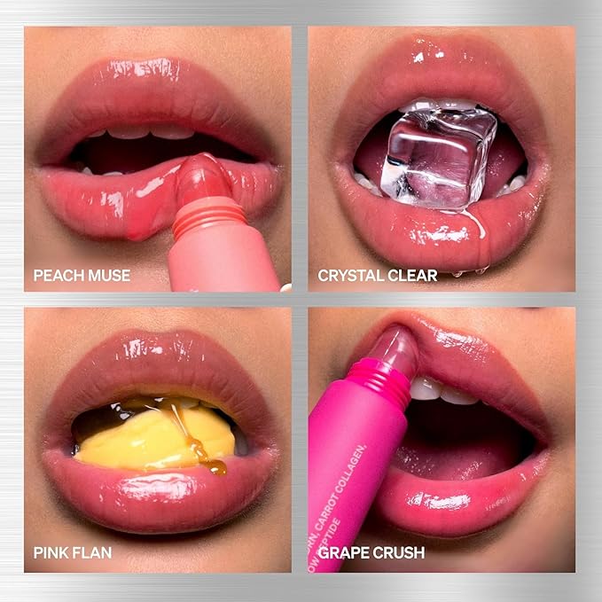 LipLock Jelly Serum, Korean Skincare for Dry Lips, Long-Lasting, Hydrating, Plumping, Glossy Mask with Rose PDRN, Carrot Collagen, Pillow Peptide, Moisturizing Tinted Lip Balm. (Grape Crush)