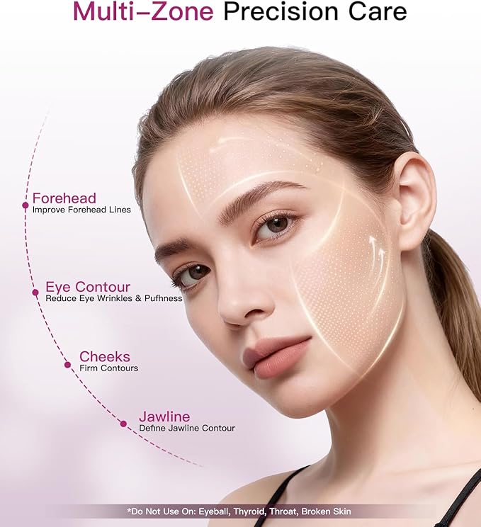 Microcurrent Facial Device for Eye Beauty, Face Lift Device for Sculpting & Skin Tightening with 2 Modes & 3 Levels, Portable Beauty Device