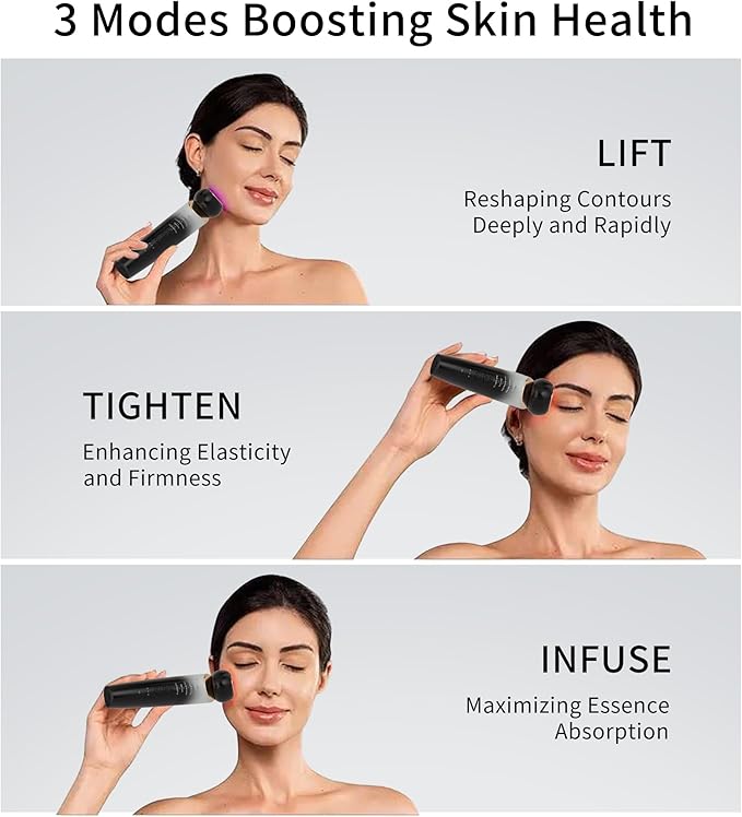 Era of Nature Red Light Facial Toning Device – 3-Mode Microcurrent & Red Light Technology – Lift, Tighten & Infuse – Compact Rejuvenating Skin Tool with Hydrating Gel – Home Beauty Device