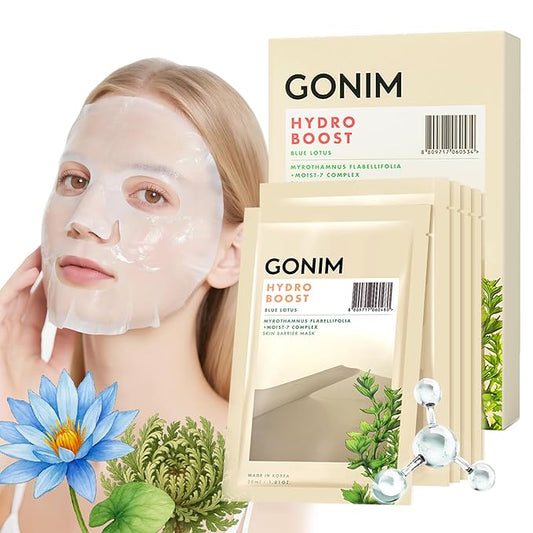 GONIM Face Mask Korean Skin Care with Hyaluronic Acid & Collagen Activation,Face Masks Skincare Hydration, Youthful-Looking & Moisturizing Sheet Mask for All Skin Korean Face Mask 5 Sheets