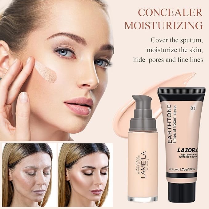 Makeup Kit Full Multi-Purpose Beauty Set Festive Gift Box - Highly Pigmented Palette Combination Lips Facial Brows Eye Brush for Essential Starter - Full Makeup Kit for Women