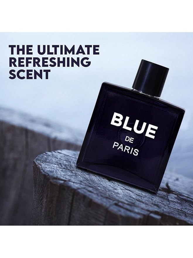 2PCS Valentine Milano/Blue De Paris Eau De Toilette for Men-Fresh,Romantic Scent Perfume for Men 3.4 Fl Oz Each Mens Cologne For All Skin Daily Used