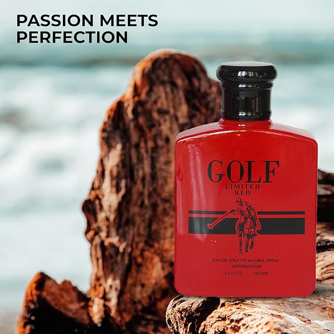 2PCS Valentine Milano/Golf Limited Red Eau De Toilette for Men-Fresh,Romantic Scent Perfume for Men 3.4 Fl Oz Each Mens Cologne For All Skin Daily Used