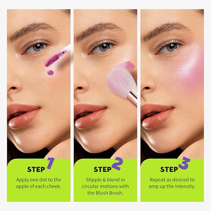 GLAM CODE Liquid Blush for Cheeks Duo - Hydrating Cream Blush for Daily, Blendable & Buildable Cheek Tint for Sensitive Skin, Lightweight, Skincare Infused Dewy Cheek Finish for All Skin Types - #06