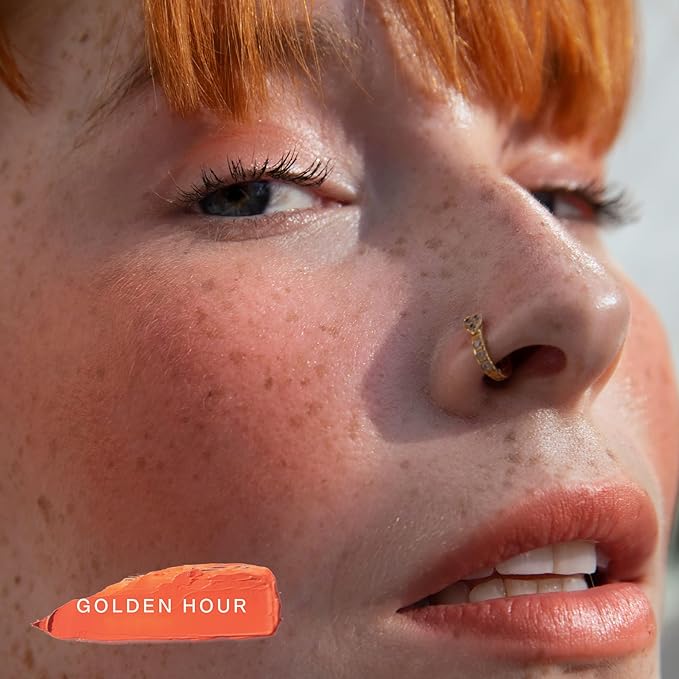 Tower 28 BeachPlease Cream Blush + Tinted Lip Balm - Multi-Use Lip Tint + Dewy Blush for Cheeks With Aloe Vera + Green Tea - Vegan, Non-Comedogenic Makeup for Sensitive Skin - Golden Hour (0.16 oz)