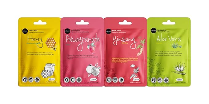 celavi Face Mask Set Korean Beauty Essence Facial Paper Sheet Mask Korea Skin Care Moisturizing 4 Packs of each 12 New flavors K-Beauty Skincare 48 masks in a pack Made in Korea