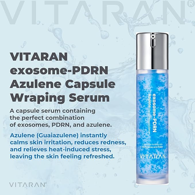 exsome PDRN AZULENE CAPSULE WRAPPING SERUM, The rejuvenation energy of the original salmon PDRN. Azulene's skin calming effect, completion of glowing skin. Korean skincare