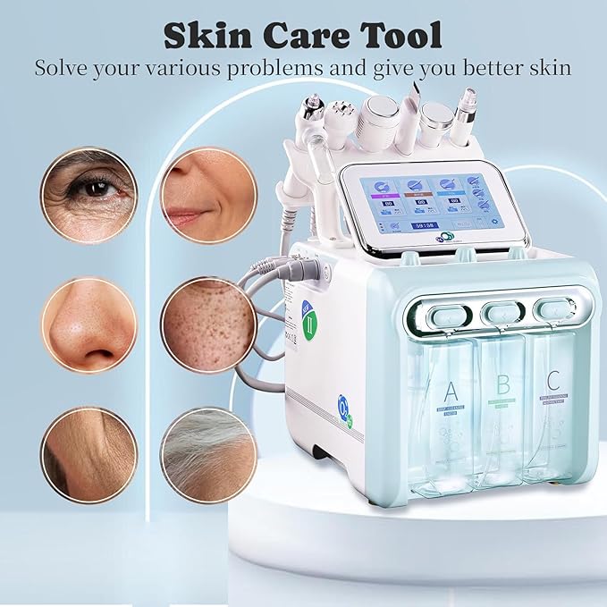 7 in 1 Facial Care Machine - Multifunctional Face Device with Vacuum Jet, Hydration Exfoliation for Home and Beauty Salon Use [Dedicated Site for Technical Support, Tutorials and Warranty]