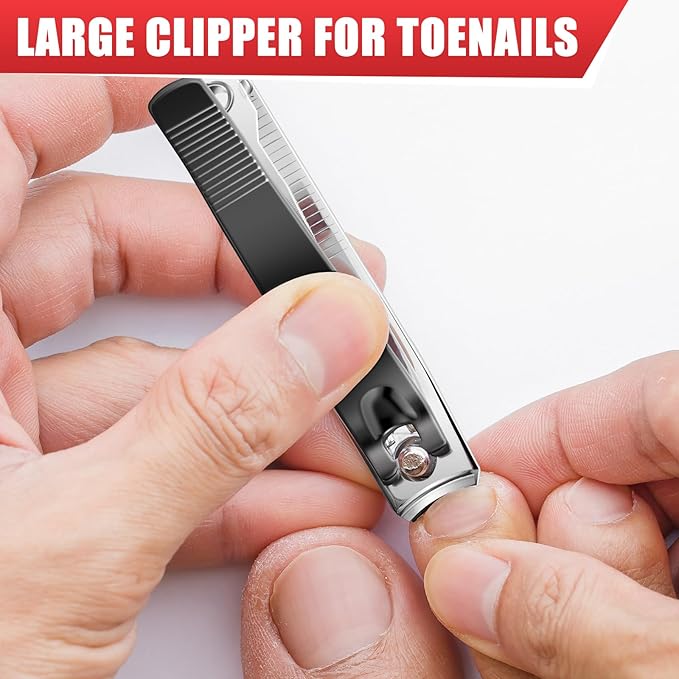 DRMODE Finger Nail Clippers Adult - Christmas Stocking Stuffers 8 Pack Nail Clippers Set for Men Women with Nail File, Sharp Stainless Steel Fingernail & Toenail Clippers Curved Cutter Trimmer