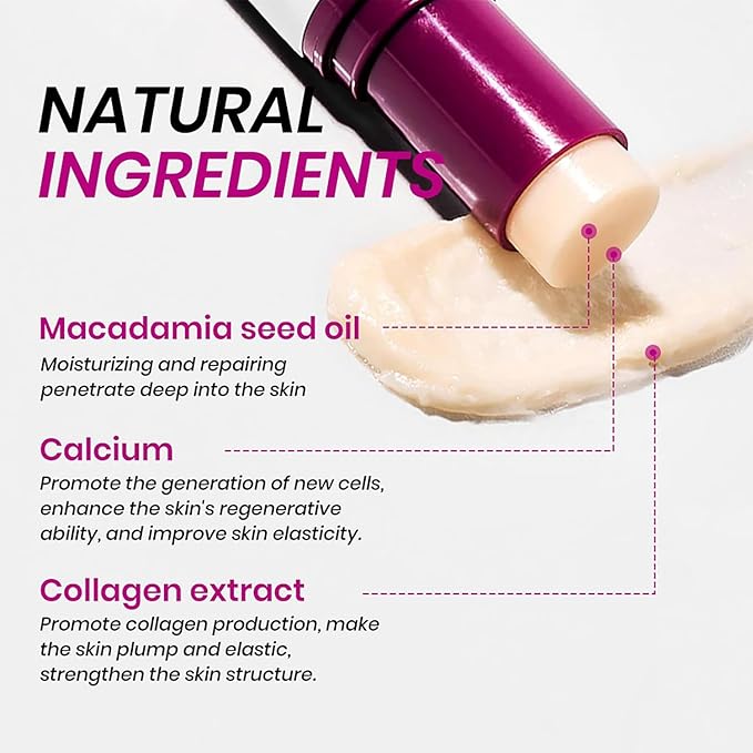 Calcium Multi Balm Stick, Calcium Volume Multi Balm, Moisturizer Stick, Korean Skin Care, Under Eye Cream for Dark Circles & Wrinkles, Hydrating, Firming Skin, Suitable for Eyes, Neck, Face (2)