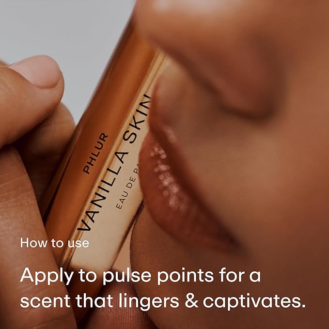 PHLUR Vanilla Skin Eau de Parfum - Travel Size Perfume Fragrance - Vanilla Perfume with Pink Pepper, Cashmere Wood & Sandalwood (9.5mL)