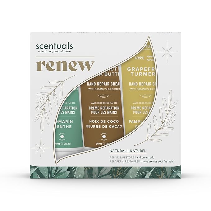 Hand Cream Set of 3, with Shea Butter, Cocoa Butter, Argan & Almond oil, Moisturizing Dry Hands, (Grapefruit Turmeric + Rosemary Mint + Coconut Cocoa Butter) 60 ml (2 fl.oz.) x 3