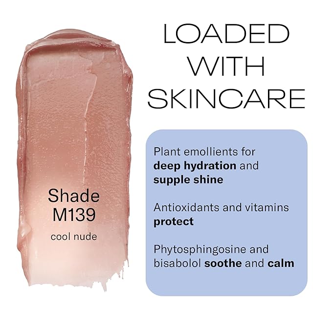MOB Beauty Hydrating Shine Lip Balm M139 Cool Nude – Tinted Lip Balm Stick with Jojoba & Sunflower Oils, Clean Vegan Organic Lip Care for Nourished, Glossy Lips