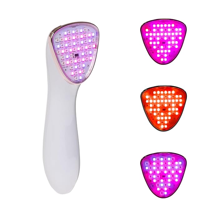 reVive Light Therapy Lux Collection Clinical Device for Aging and Acne, Red, Infrared & Blue Light Therapy Products for Wrinkles, Fine Lines, and Breakouts, Triangular Head, At-Home Acne Tools