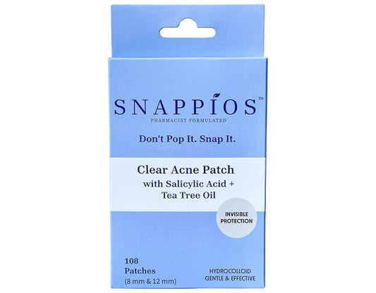 Clear Acne Patches – Pharmacist‑Formulated Hydrocolloid Pimple Stickers with Salicylic Acid & Tea Tree Oil (108 Count, 8 mm & 12 mm) – Invisible, Gentle & Fast‑Acting