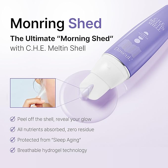 C.H.E. Meltin Shell™ 2.19 fl.oz | Gel-Shell Overnight Mask with Built-in Brush – Low Molecular Collagen, Elastin & Hyaluronic Acid for Face Lifting, Firming & Deep Hydration, Korean Facial Mask