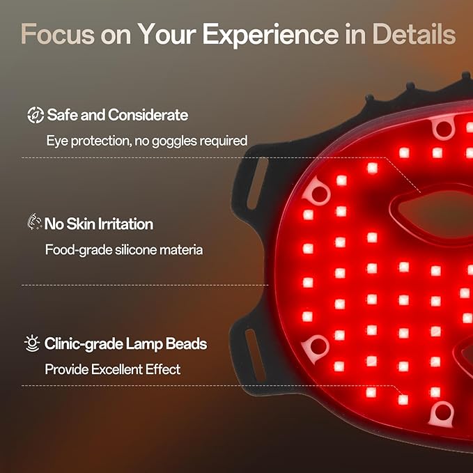 Red Light Mask for Face Women - 7 Colors Red Light Face Mask, Face Mask Skincare at Home, Cordless Device, Skin Care Mask Suitable for Women