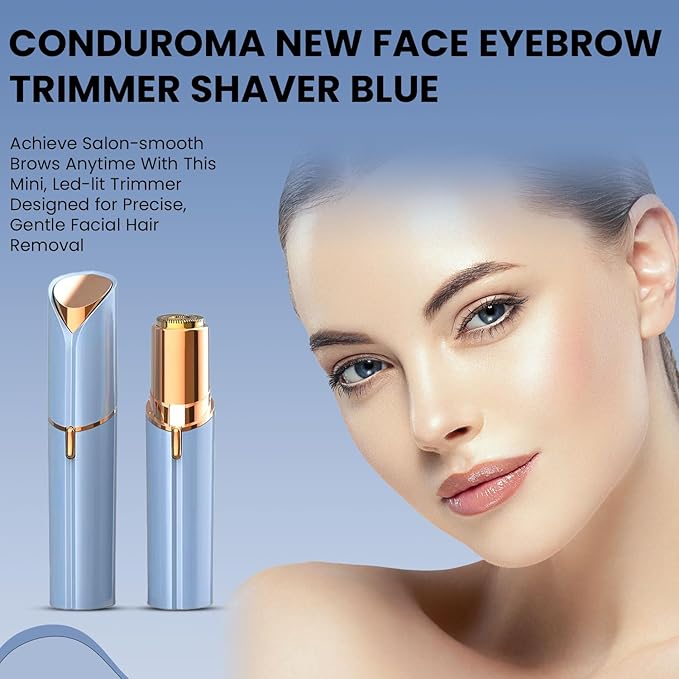 Facial Hair Remover for Women – Electric Face Razor with Light, Hair Removal for Upper Lip, Chin & Cheeks – Color Blue