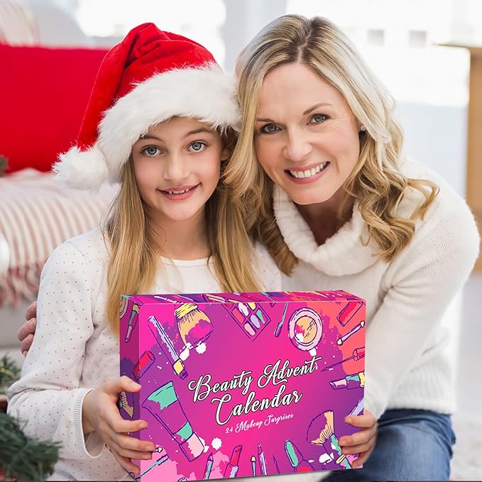 Makeup Advent Calendar 2025 Teen Girls Women Beauty Countdown Calendar Christmas Gifts for Women Teen Girl Trendy Stuff Unique Make up Set Gifts Mascara Lipstick Blush Eyebrow Gel Eyeshadow