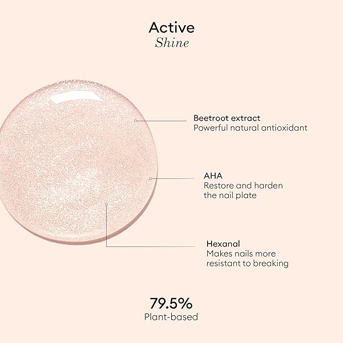 Manucurist Active Shine Illuminating & Care Nail Polish - Nail Concealer - No Lamp - Ultra-Shiny 2 in 1 Nude Gel Polish: Nail Strengthener and Growth, Highlighter & Care - Damaged Nails Repair