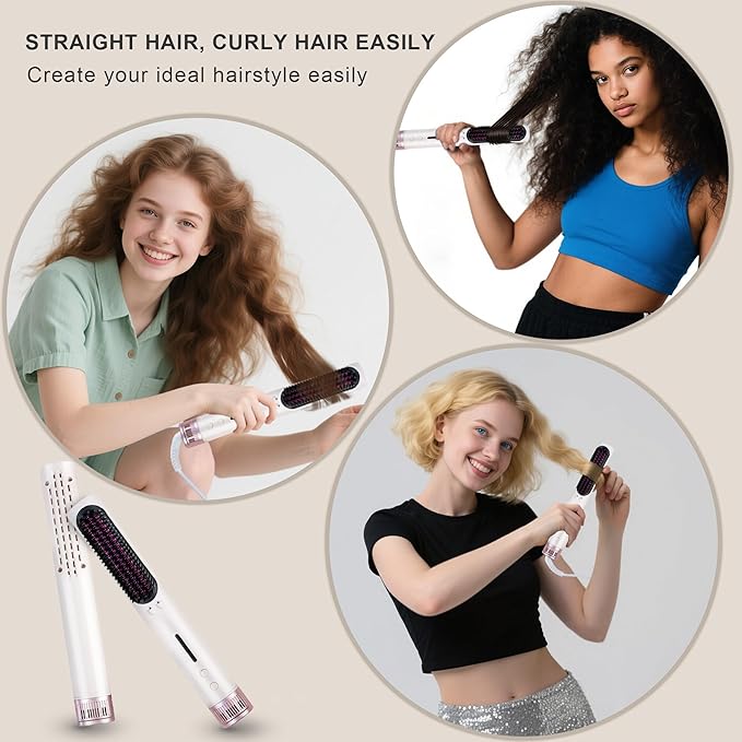 Hair Straightener Brush - Straightening Comb with Negative Ions for Women, Professional Styling Tools, Anti-Frizz