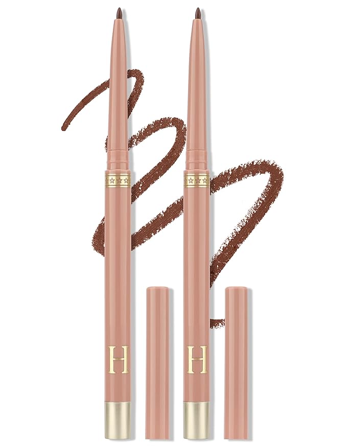 2PCS Light Brown Gel Eyeliner Pencil, Waterproof & Smudge Proof Eyeliner, Colorful Eyeliner Gel Pen, Soft and Smooth Texture, Hypoallergenic Eye Liner Pen Makeup for Women