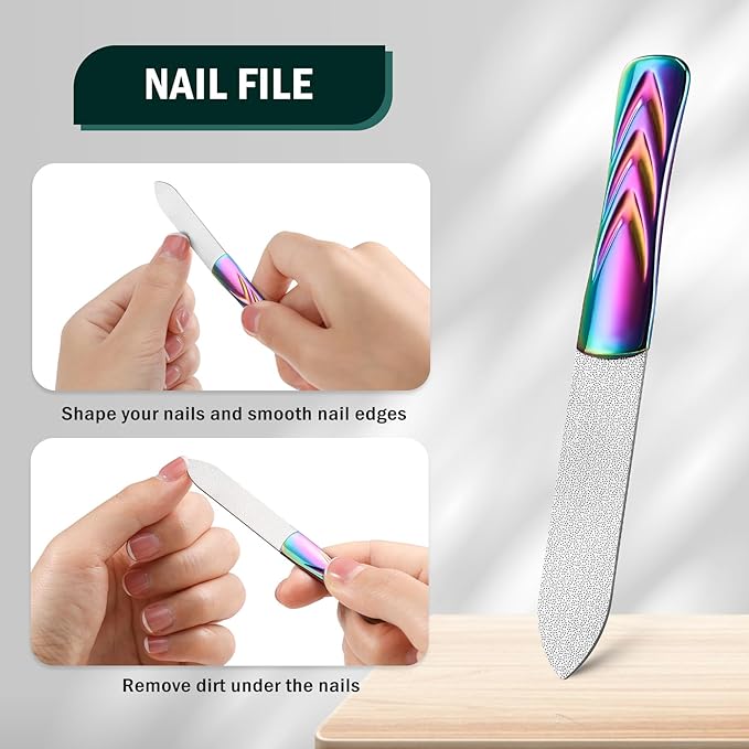 FVION Angled Head Toe Nail Clippers, Ergonomic Curved Toenail Clippers for Seniors Long Handle with Nail Catcher and Metal Nail File, Precision Toenail Clippers for Thick Toenails (Multi)