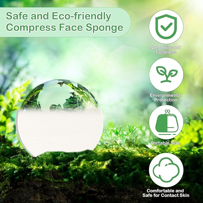 84 Pcs Facial Sponge Compressed, Luxiv Face Cleansing Sponge for Estheticians Compressed Makeup Sponge Round Wash Face Sponges for Women Compress Exfoliating Removal Sponge (White)