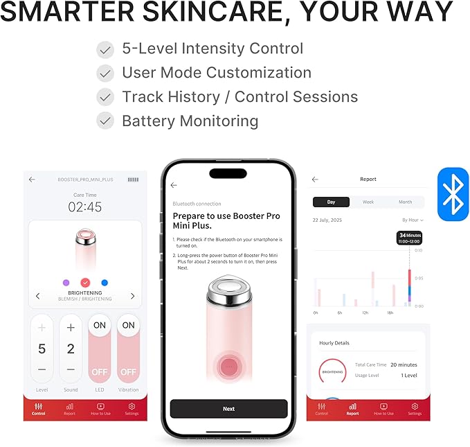 medicube Booster Pro Mini Plus | Facial Device for Radiance, Calming, and Elasticity | Red, Blue, Purple 3-Mode | Portable Korean Skincare Device, At Home Care | Beige