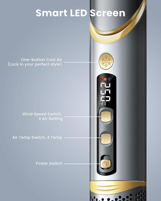 Easywave Air Wrap Hair Styler: Flexible 5 in 1 Styling & Drying System, Professional Hot Air Brush Set for Fast Drying, Curling, Volumizing, Smoothing & Styling, Oval Brush, Concentrator