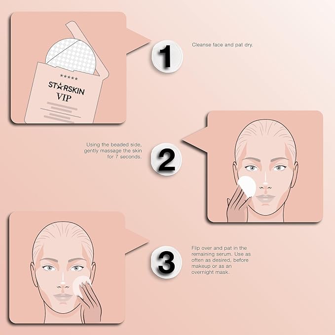 STARSKIN 7 Seconds All-Day Mask, 7-in-1 Facial Korean Toner Pads for Instant Hydration and Refreshed Skin, all Skin Types, Exfoliating and Pore Care with 66% Kudzu Root, K Beauty Skincare (18 Pads)