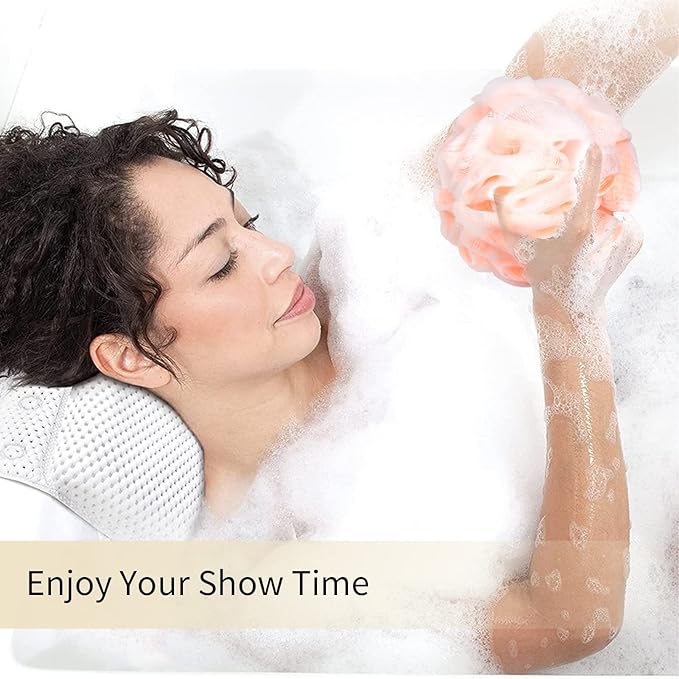 Bath Loofah Sponge Body Scrubber Shower Sponge Exfoliating Mesh Pouf Shower Ball Bath Sponges for Women and Men Bathing Accessories (4Pack 50G Colorful)