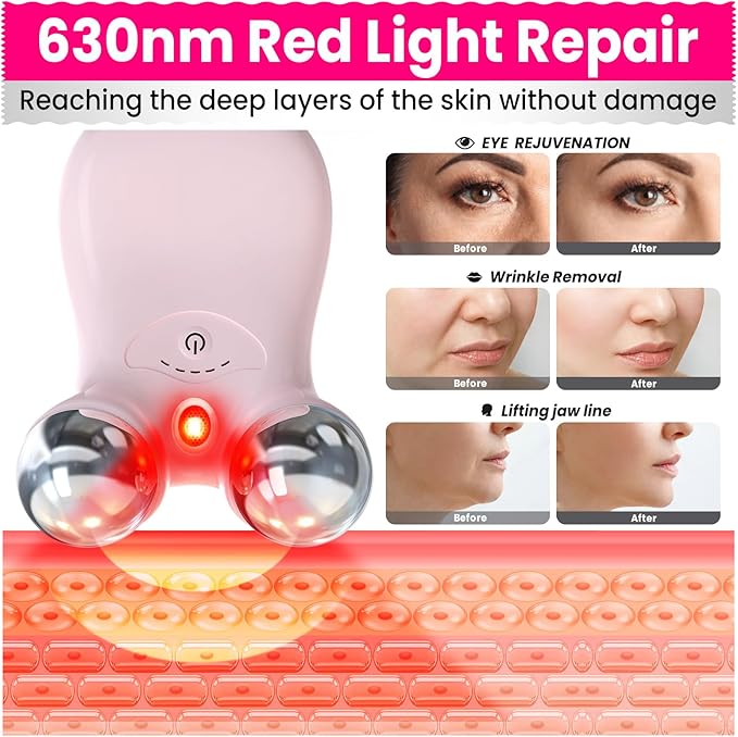 Hunvva Microcurrent Facial Device,Latest Red Light Technology,Enhances The Ability to Lift The Face and Tighten The Skin,Facial Wrinkle Equipment,Smart Photon Micro-Current Device,Model:EP-300.