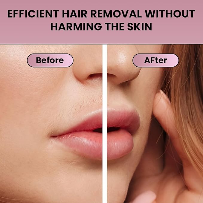 Facial Hair Remover for Women – Electric Face Razor with Light, Hair Removal for Upper Lip, Chin & Cheeks – Color Rose Red