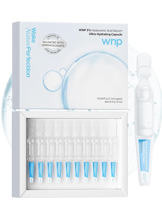 WNP Hyaluronic Acid Serum 3% for Face with 4D Multi-Layer Hydration | Ultra Hydrating Anti-Aging Serum | Moisturizer for Dry & Sensitive Skin | Pre-Makeup Skincare | Single-Use Vials 10PCS