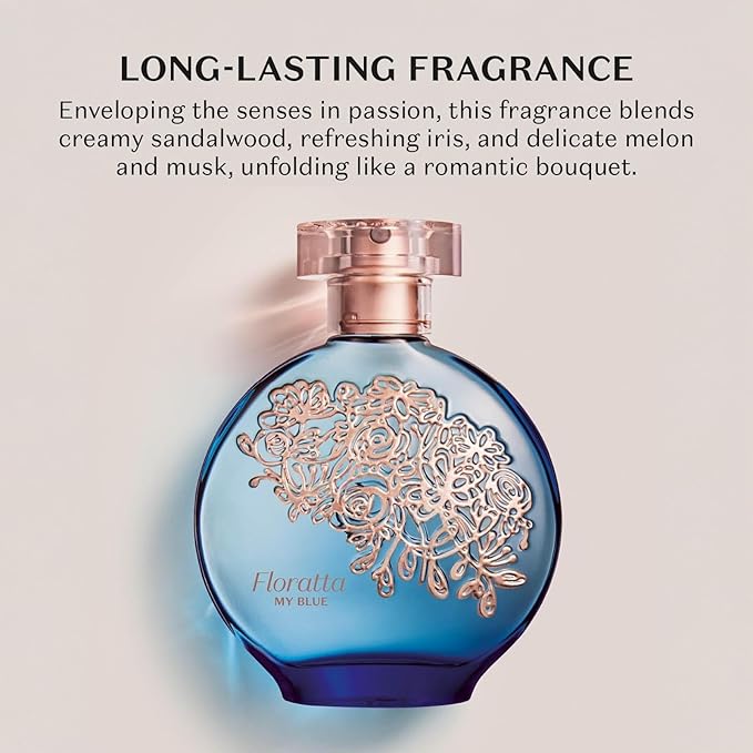 O Boticário Floratta My Blue Eau de Toilette, Long-Lasting, Woody Floriental Fragrance Perfume for Women, 2.5 Ounce