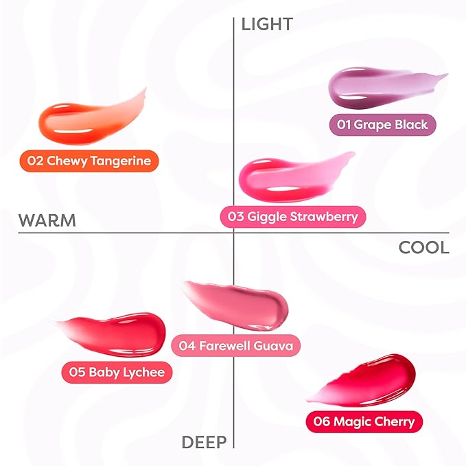 COLORGRAM Fruity Glass Gloss 04 Farewell Guava | Non-Sticky Glossy Lip Tint with Glass-Like Shine | Long-Lasting Hydrating Lip Gloss for Smooth & Plump Lips