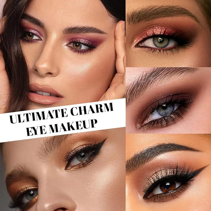 evpct 12 Colors Matte Shimmer Pressed Eye Shadow Palette Makeup for Women,Matte Beige Apricot Neutral Nude Brown Cocoa Black, Shimmer Plum Purple Bronze Gold Light Champagne, Eyeshadow Contour Palette