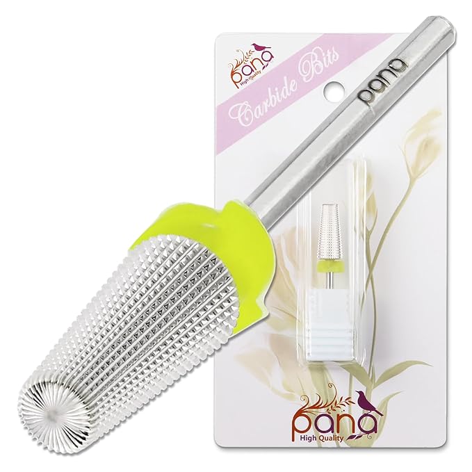 PANA Nail Carbide 5 in 1 Bit - Two Way Rotate use for Both Left and Right Handed - Fast remove Acrylic or Hard Gel - 3/32" Shank - Manicure, Nail Art, Drill Machine (Extra Fine - XF, Silver)