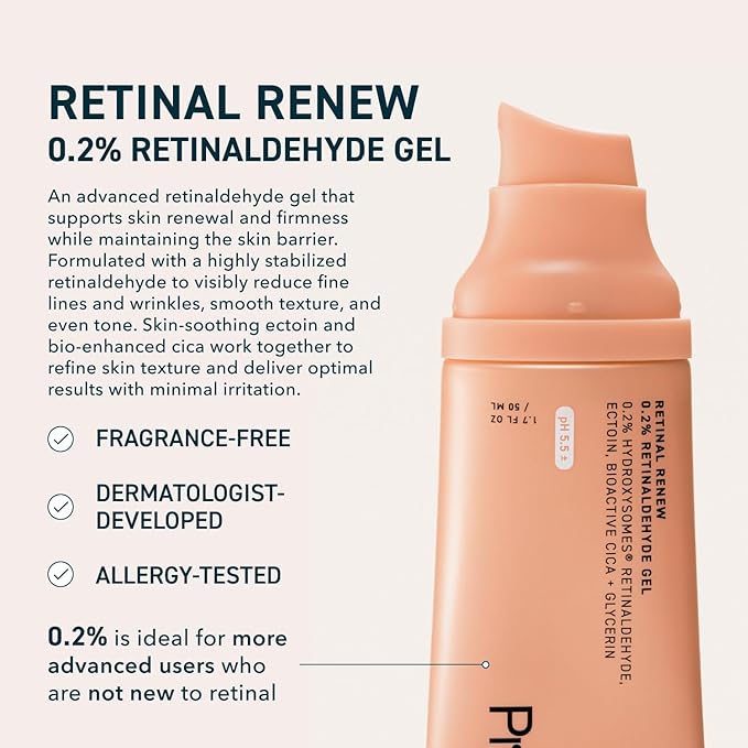 Prequel Skin Retinal Renew – 0.2% Retinaldehyde Gel with Ectoin, Cica & Jojoba Oil – Smooths Texture, Firms & Evens Tone – Supports Skin Barrier – Dermatologist Developed – Low-Irritation Retinoid