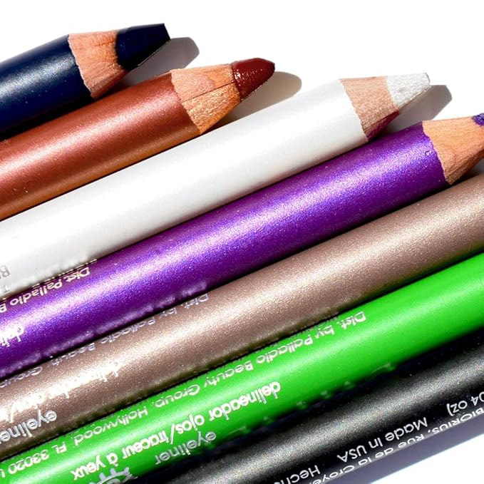 Palladio Wooden Eyeliner Pencil, Thin Pencil Shape, Easy Application, Firm yet Smooth Formula, Perfectly Outlined Eyes, Contour and Line, Long Lasting, Rich Pigment, Midnight Blue