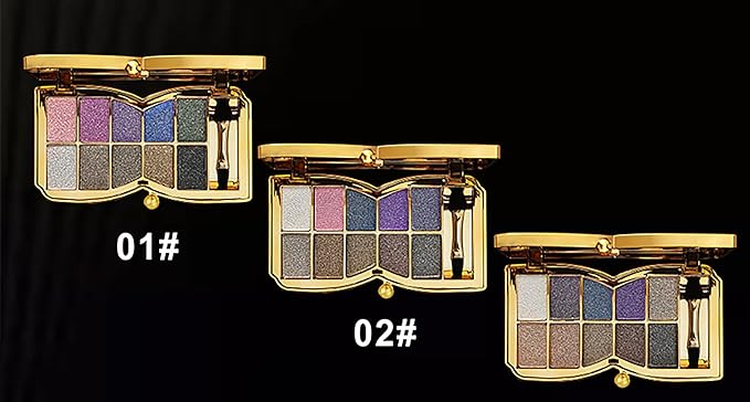 Glitter Eyeshadow Palette, 10 Colors Sparkle Shimmer & Matte Eye Shadow Highly Pigmented Waterproof Long Lasting Makeup Set (Color 3)