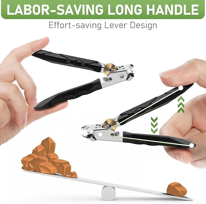 Toenail Clippers for Thick Toenails, Wide Jaw Opening Nail Clippers for Men, Heavy Duty Ingrown Toenail Clippers Nail Cutters, Ultra Sharp Slanted Nail Clippers with Long Handle