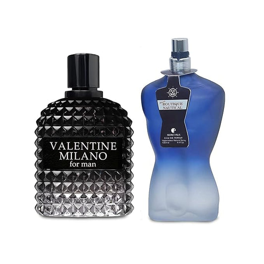 2PCS Valentine Milano/Sean Boutique Nautical Eau De Toilette for Men-Fresh,Romantic Scent Perfume for Men 3.4 Fl Oz Each Mens Cologne For All Skin Daily Used