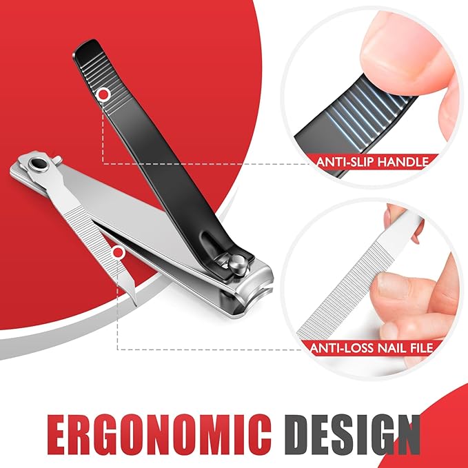 DRMODE Finger Nail Clippers Adult - Christmas Stocking Stuffers 8 Pack Nail Clippers Set for Men Women with Nail File, Sharp Stainless Steel Fingernail & Toenail Clippers Curved Cutter Trimmer