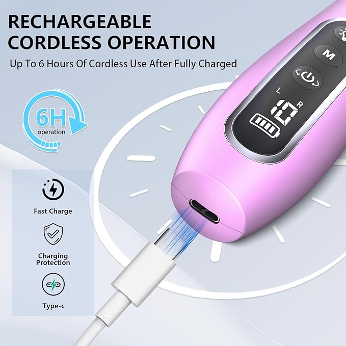 Electric Nail File Drill, Cordless 2000 mAh Rechargeable Nail Filer Electric, Portable Nail Dril 10 Speeds Professional Machine Drill for Nails Acrylic Manicure and Thick Toenails Grinder