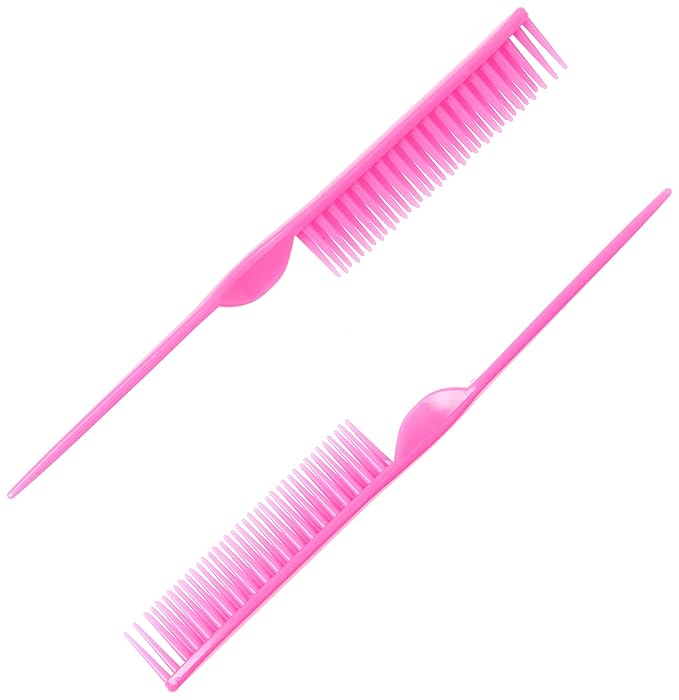 3 Row Styling Comb For Detangling, Defining And Separating Curls (Pink)