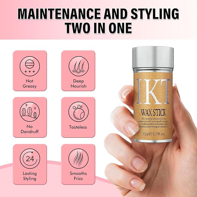 Hair Styling Set - Wax Stick, Edge Brush, Tail Comb for Wig Styling and Edge Control